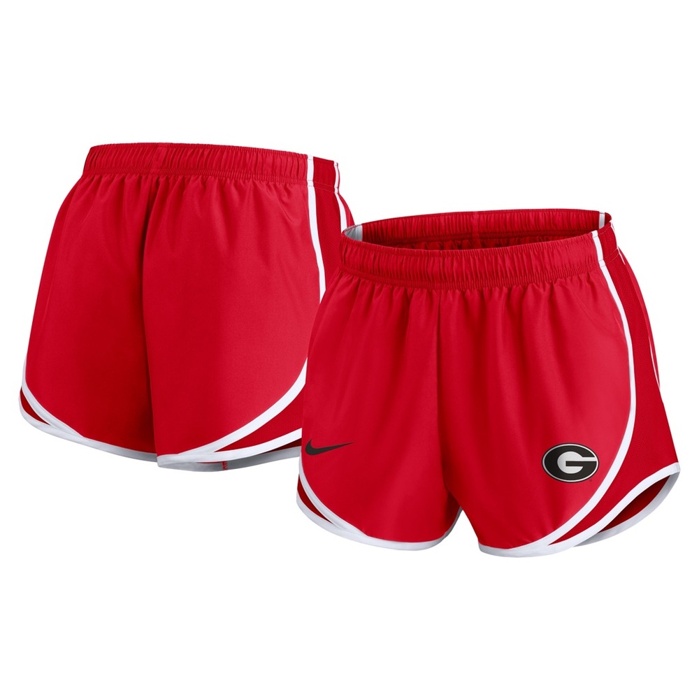 Nike Women's Red Athletic Shorts with White Trim
